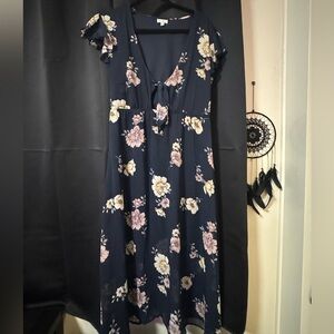 Love, Fire - Navy Floral Dress
